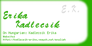 erika kadlecsik business card